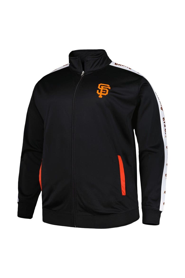 Men's Black San Francisco Giants Big & Tall Tricot Track Full-Zip Jacket, Alternate, color, Black