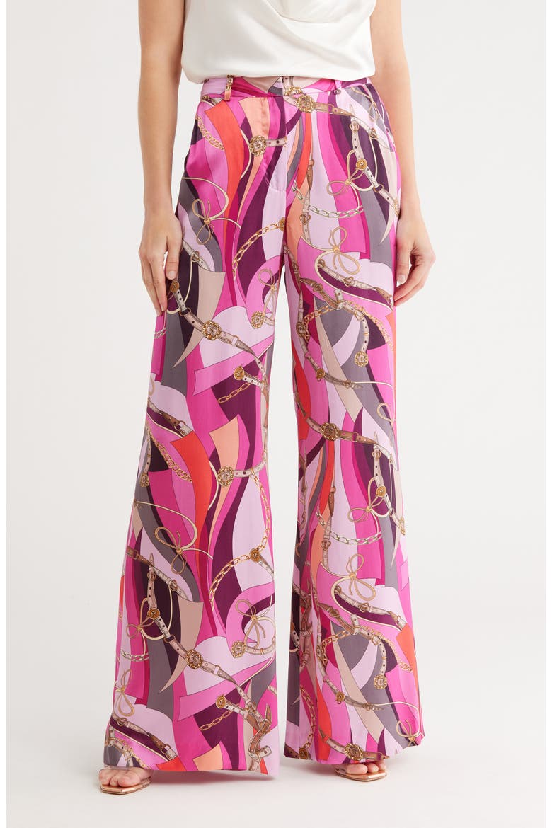 Pilar Silk Wide Leg Pants, Main, color, PINK MULTI BUCKLE SWIRL