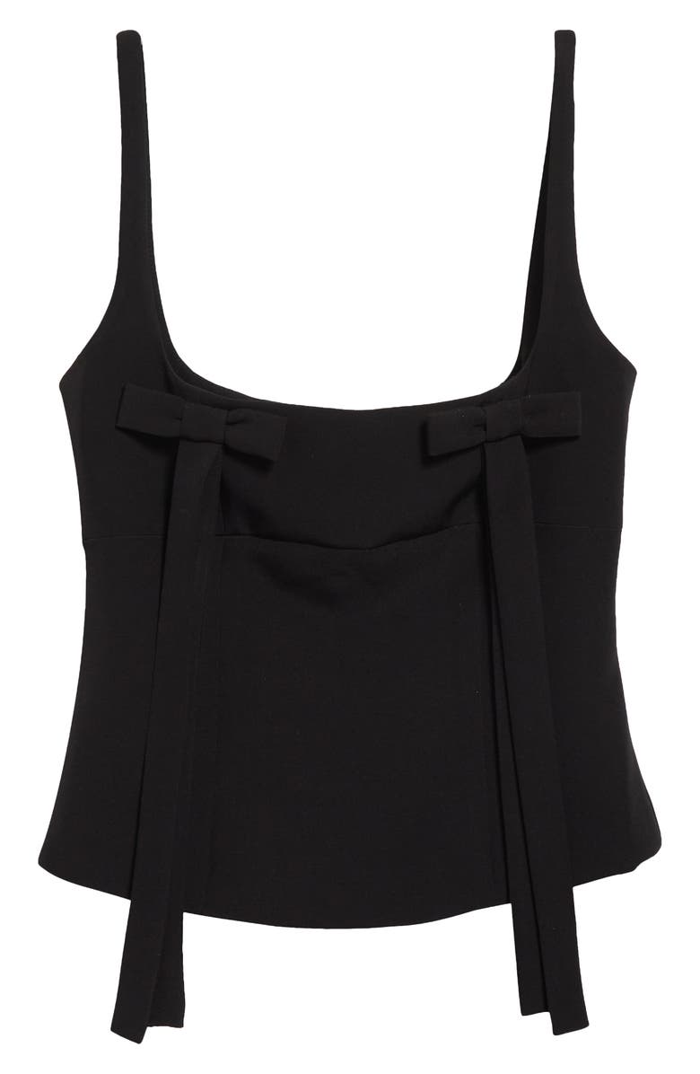 Sandy Liang Teacup Bow Tank, Alternate, color, Black