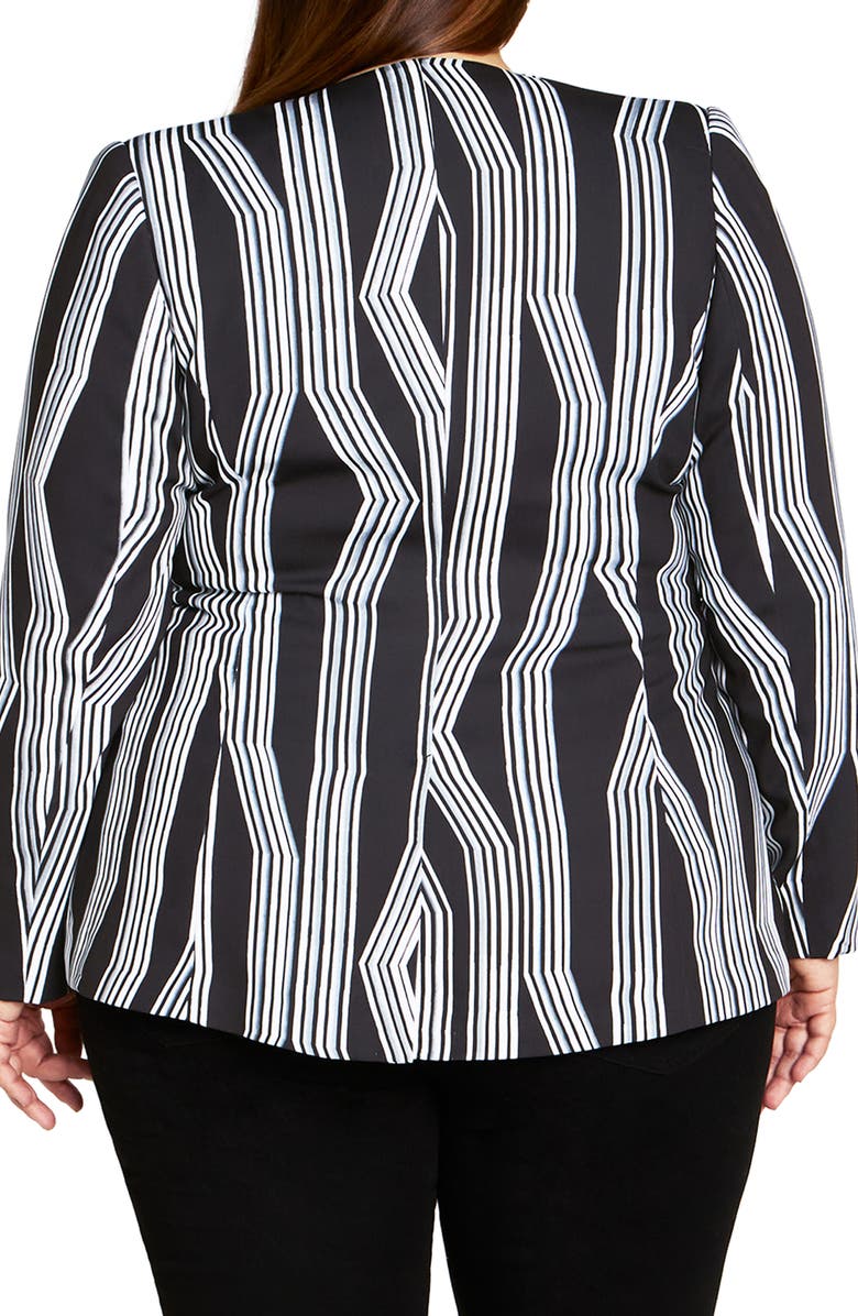 City Chic Laila Abstract Stripe Jacket, Alternate, color,