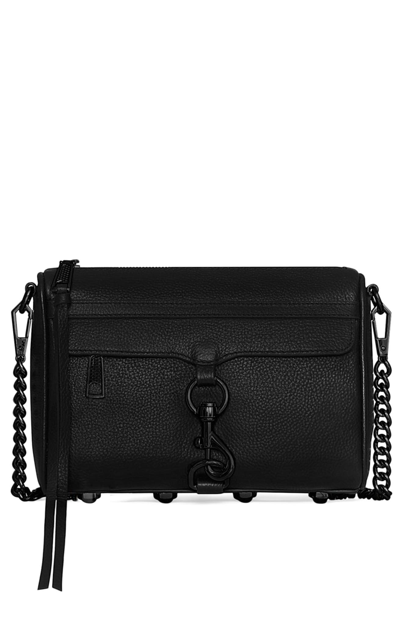 Rebecca Minkoff Mini MAC Convertible Leather Crossbody Bag, Main, color, 