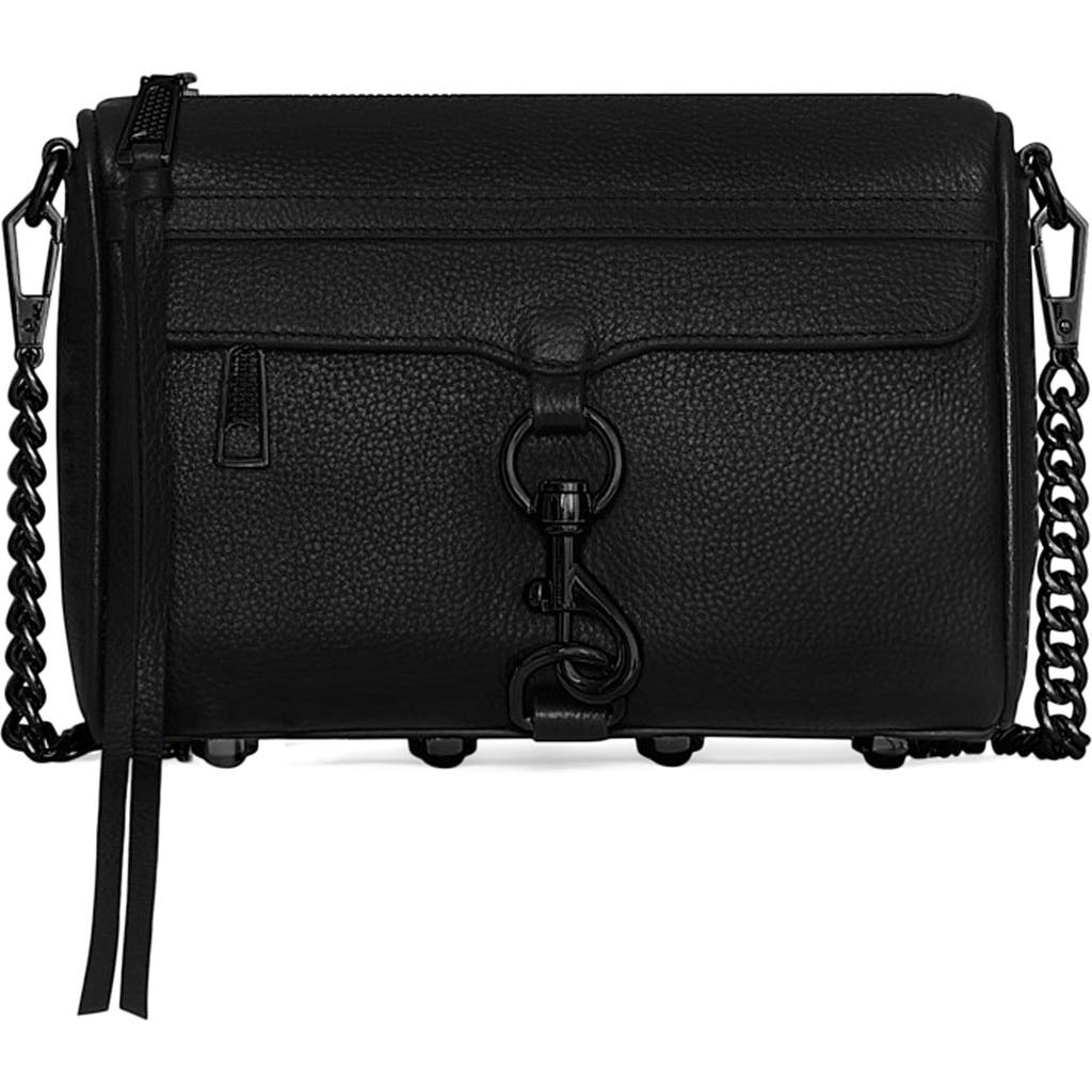 Rebecca Minkoff Mini Mac Convertible Leather Crossbody Bag In Black