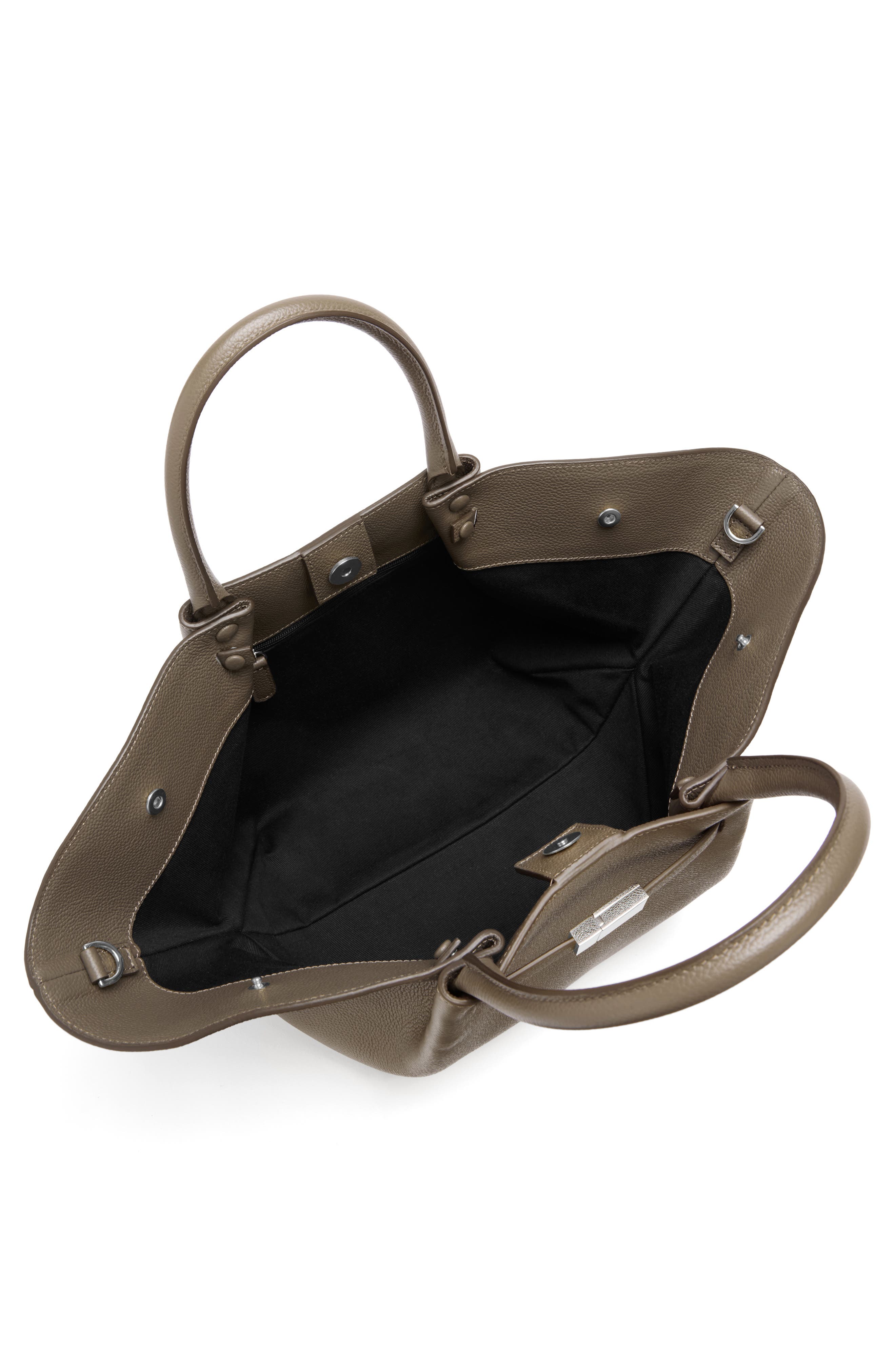 Midi The New York Leather Tote, Alternate, color, DARK TAUPE