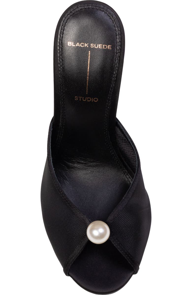 BLACK SUEDE STUDIO Sadie Peep Toe Slide Sandal, Alternate, color, Black Mesh