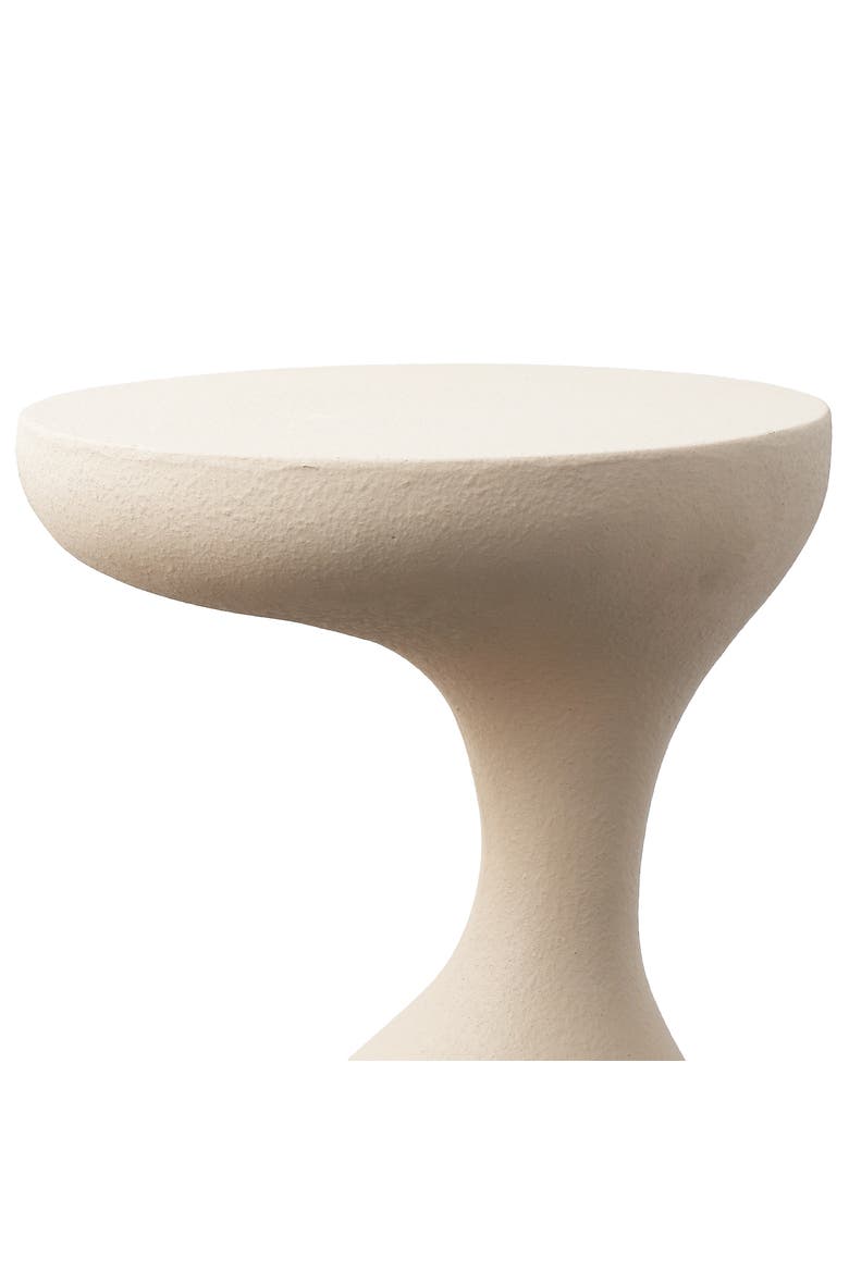 Brady Minimalist Geometric Polyresin Indoor/Outdoor Accent Table & Garden Stool, All-Weather Sculptural Side Table, Alternate, color, Mocha