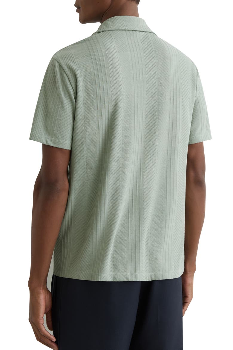 Frederick Textured Stripe Camp Shirt, Alternate, color, MINT GREEN