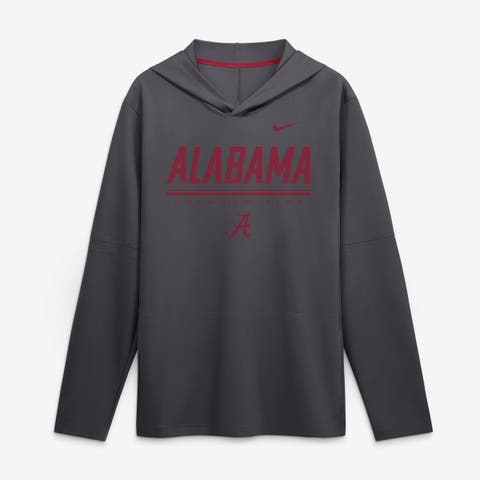 Men's Nike Anthracite Alabama Crimson Tide 2026 Sideline Lightweight Long Sleeve Hooded Dri-FIT Top
