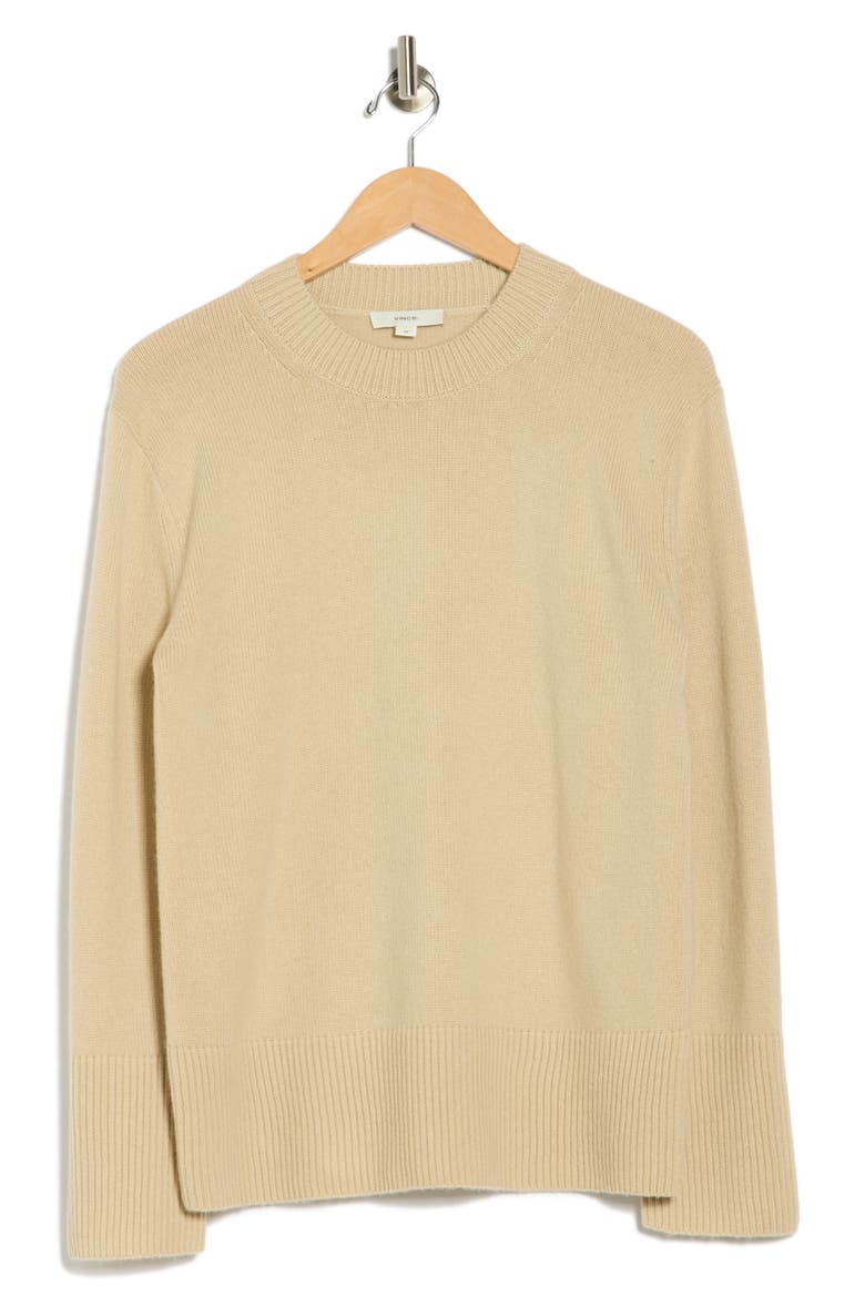 Crewneck Wool & Cashmere Sweater, Alternate, color, MOONLIGHT