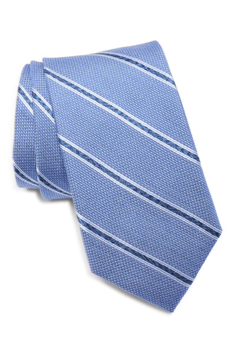 Milfred Stripe Silk Jacquard Tie, Main, color, INDIGO