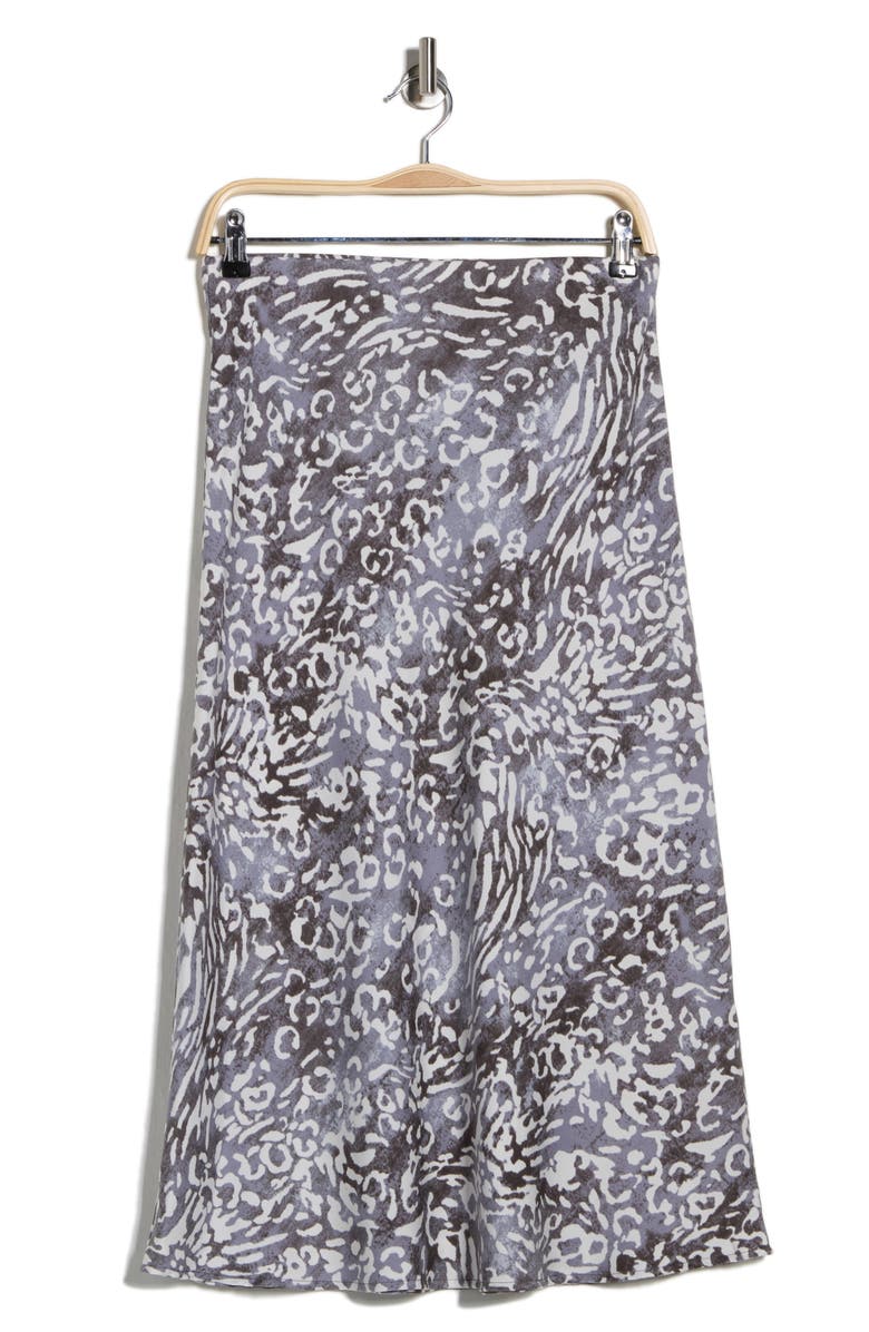 Renee C Animal Print Satin Midi Skirt, Main, color, 
