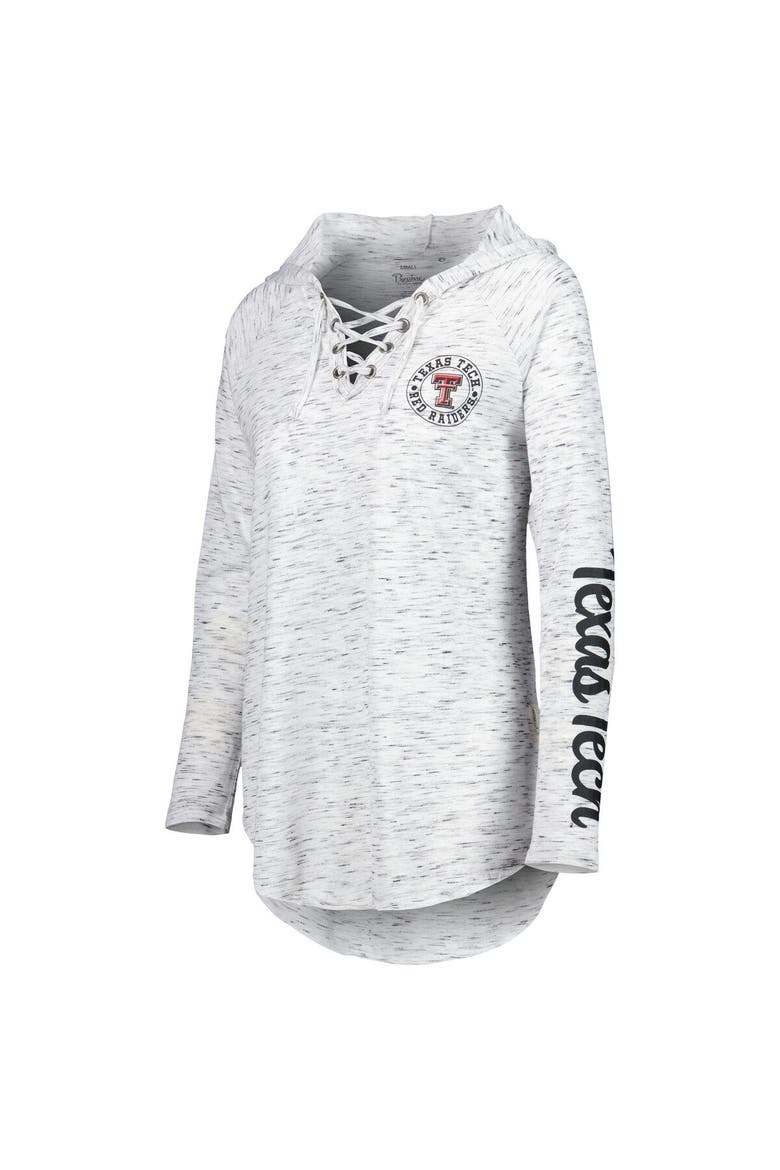 Women's Pressbox Gray Texas Tech Red Raiders Space Dye Lace-Up V-Neck Raglan Long Sleeve T-Shirt, Alternate, color, Gray