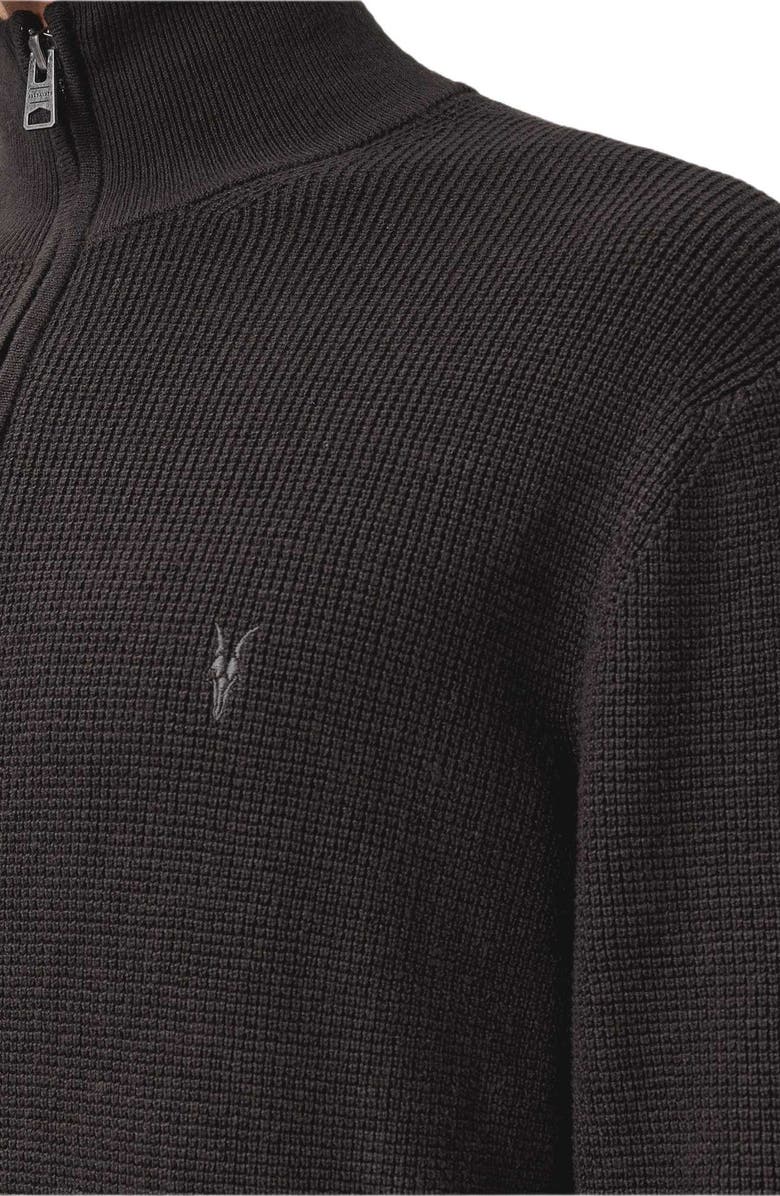AllSaints Wool Blend Quarter Zip Sweater, Alternate, color, Espresso Brown