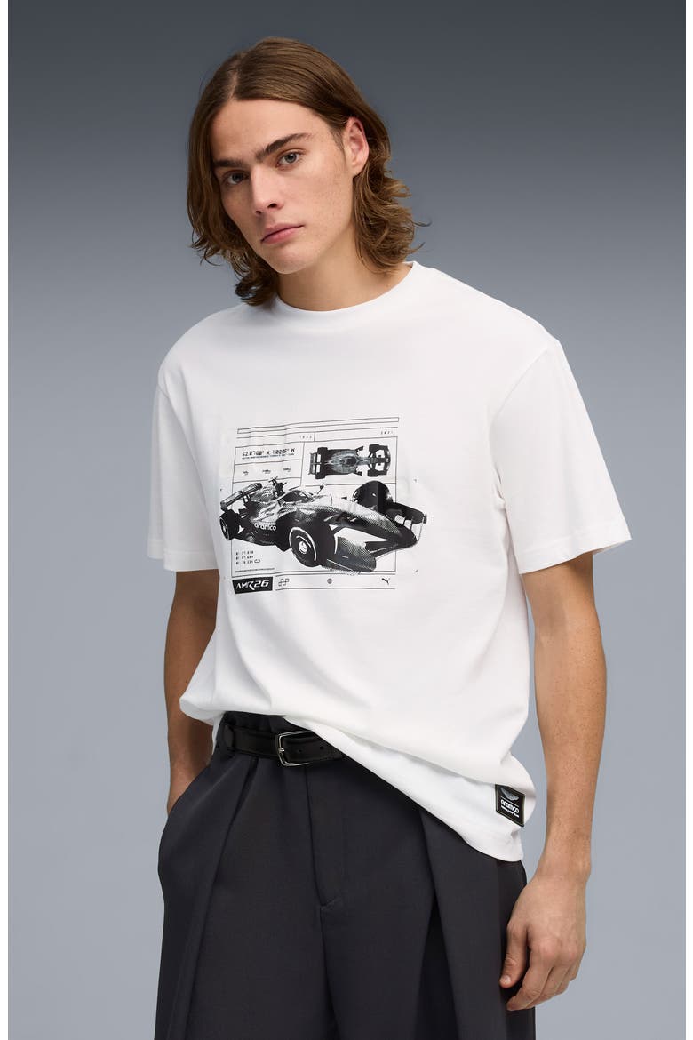 AMF1 Relaxed Fit Cotton Graphic T-Shirt, Alternate, color, PUMA WHITE