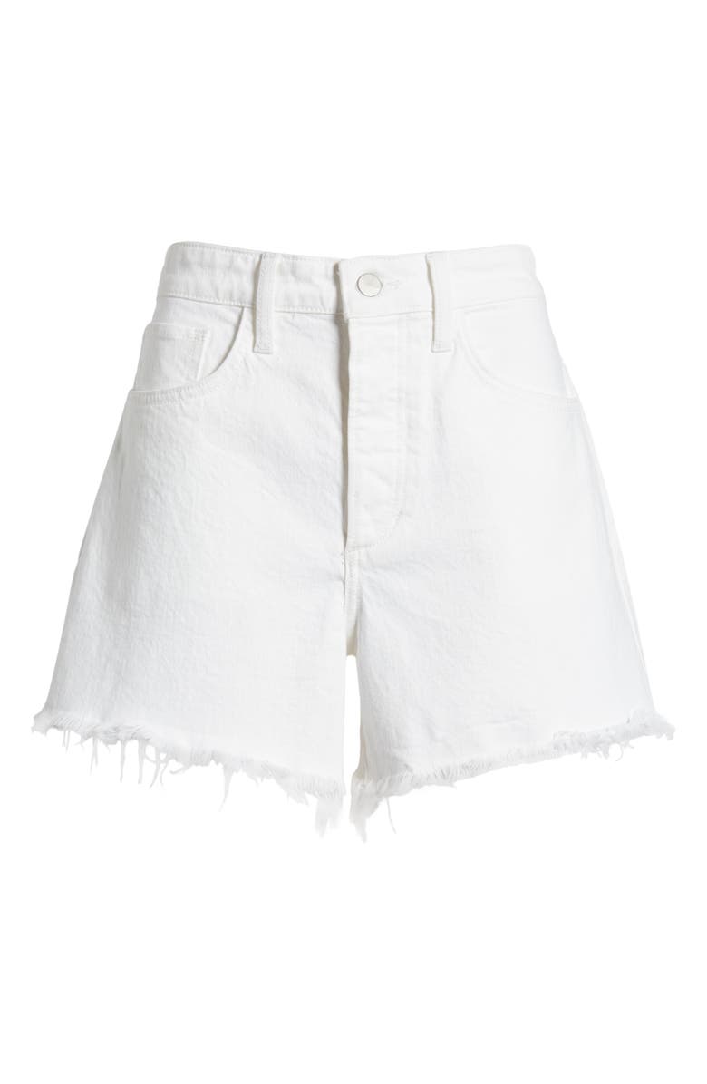 Joe's The Jessie Frayed High Waist Relaxed Denim Shorts, Alternate, color, White