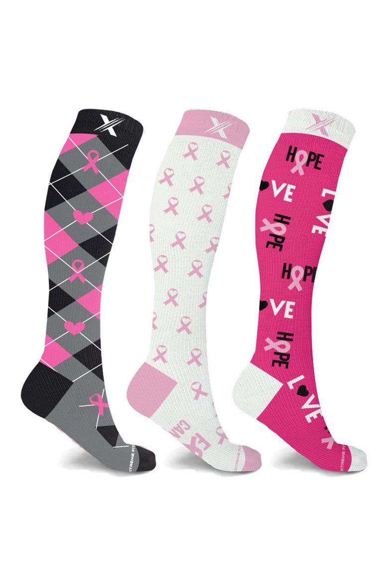 Breast Cancer Awareness Compression Socks, Main, color, MIX