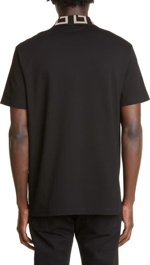Tシャツ・カットソー VERSACE Black Piquet Polo Shirt Versace Piquet Cotton Polo Shirt | Saks Fifth Avenue