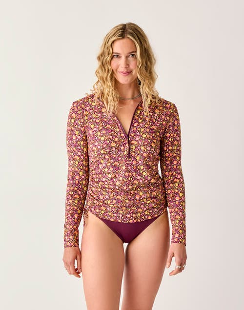 Carve Designs Cruz Rashguard In Burgundy