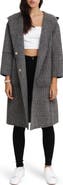 Belle & Bloom Walk This Way Houndstooth Print Wool Blend Coat