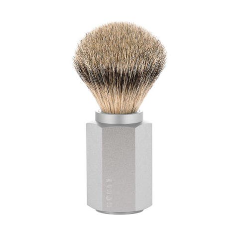 Hexagon Silver Handle Silvertip Badger Shaving Brush