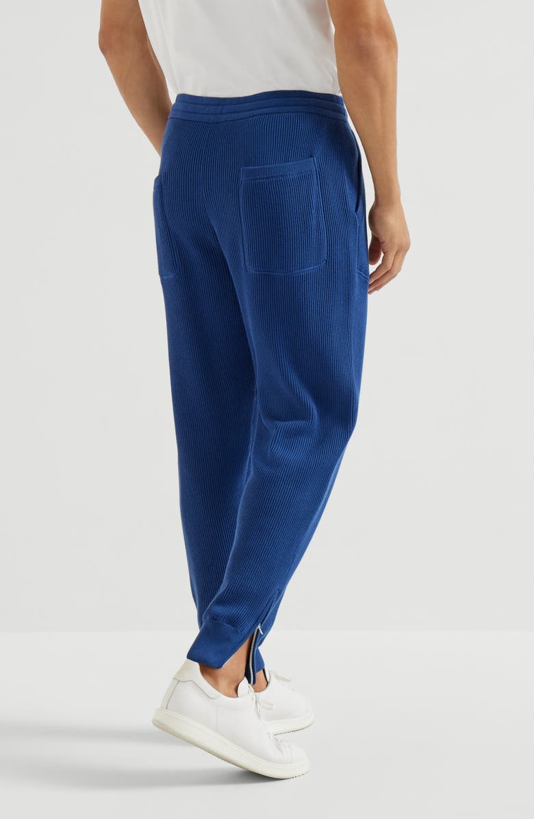 Brunello Cucinelli Cotton knit trousers, Alternate, color, Avio Blue