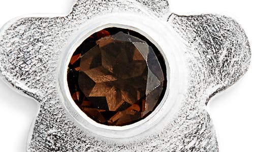 Shana Cave Large Flower Stud Earrings In Smoky Quartz