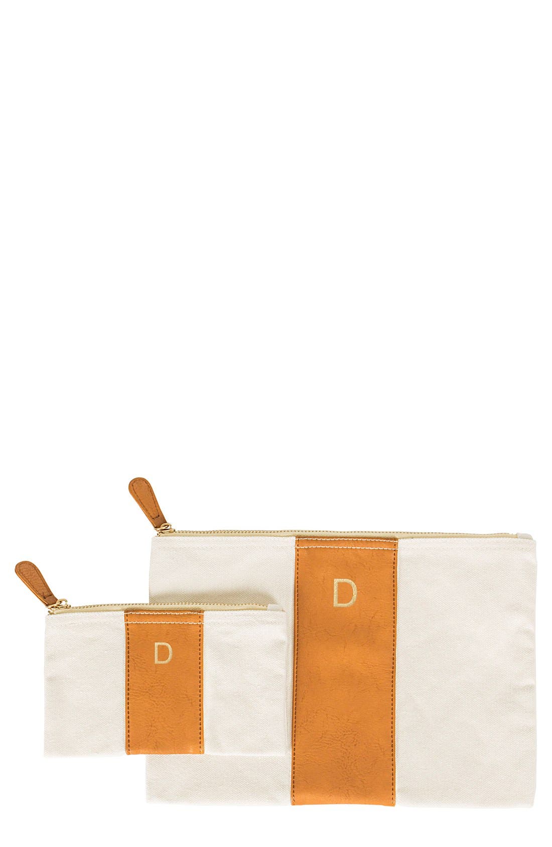 Personalized Faux Leather Clutch, Main, color, BROWN-D