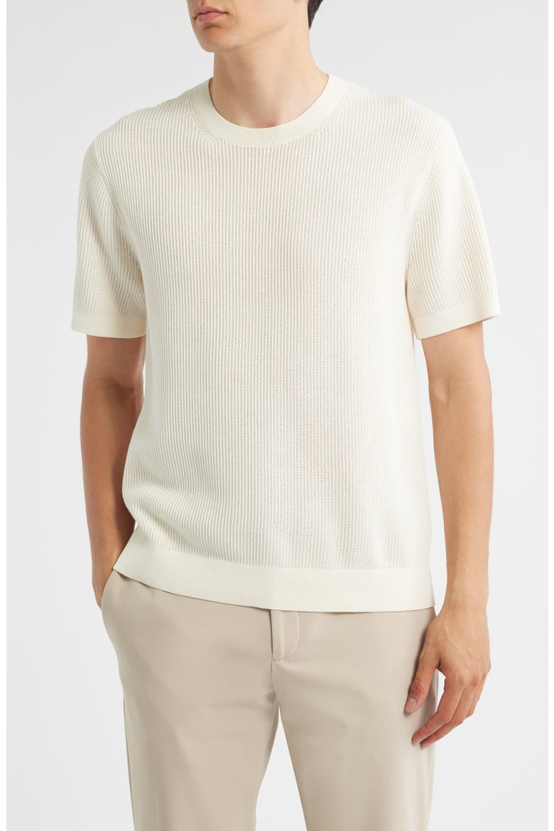 Tactile Mesh Crewneck T-Shirt, Main, color, EGGSHELL