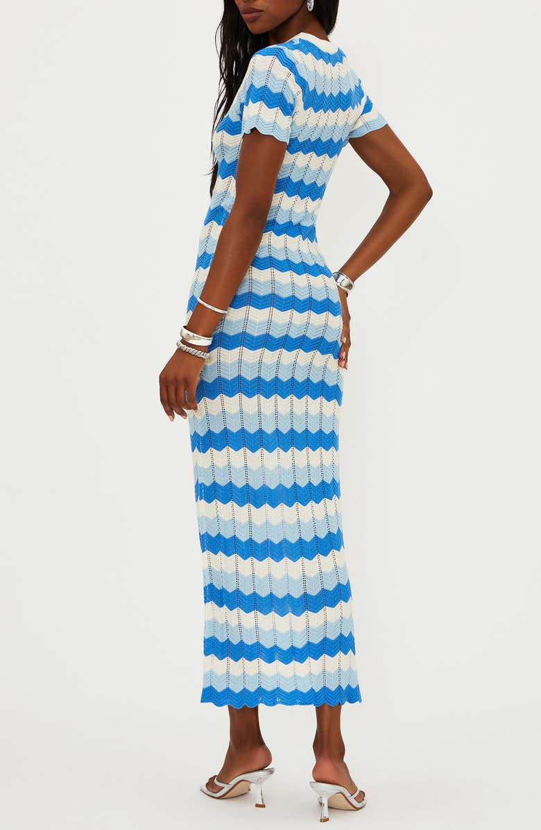 Beach Riot Emory Stripe Pointelle Knit Cover-Up Maxi Dress, Alternate, color, Coastal Waves