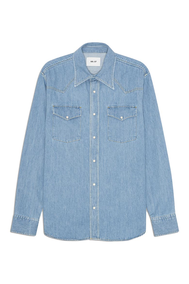 Ricky 50015 Cotton Corduroy Snap-Up Western Shirt, Main, color, LIGHT INDIGO