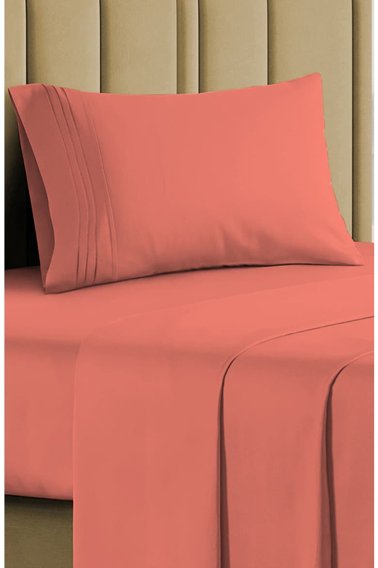 Deep Pocket Premium Bed Sheet Set, Alternate, color, ORANGE