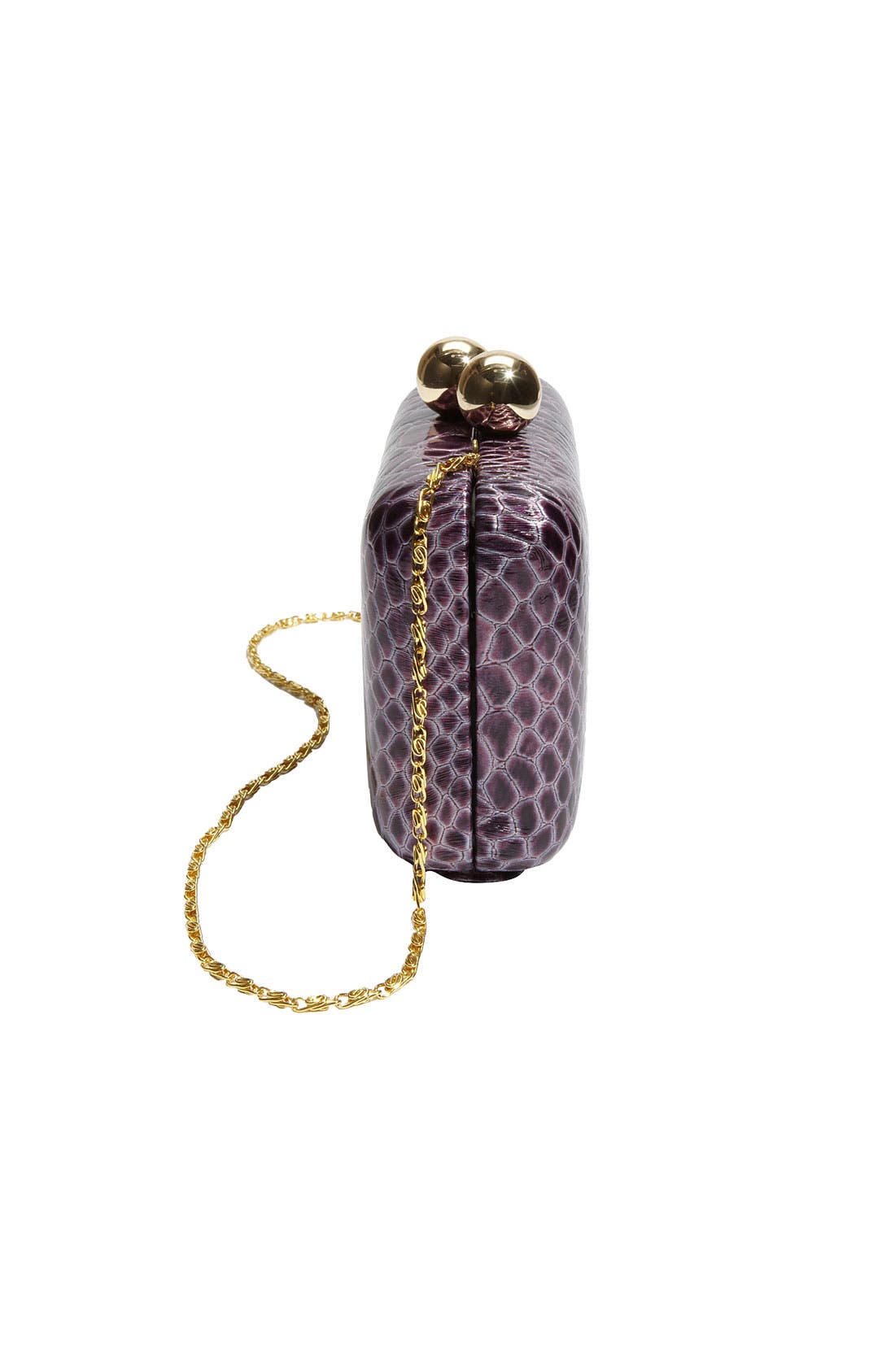 by Steve Madden Faux Leather Box Clutch, Alternate, color, PURPLE SNAKE