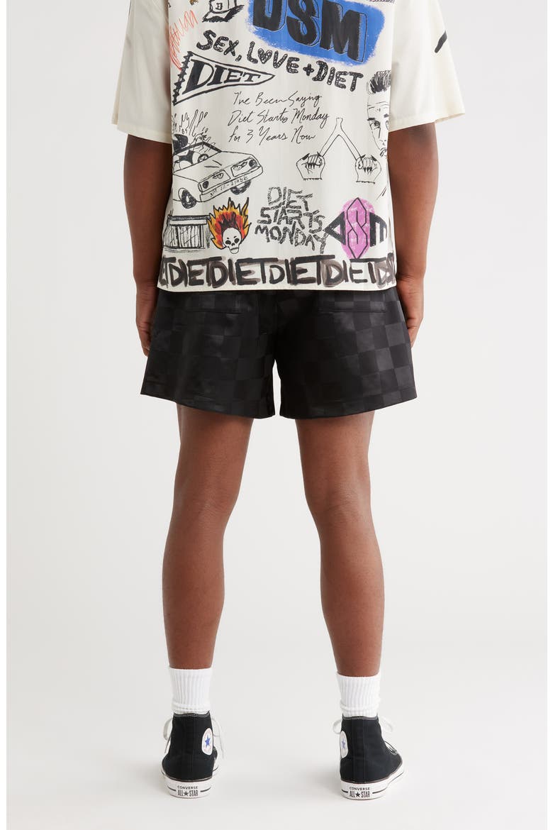 Checkered Shorts, Alternate, color, BLACK