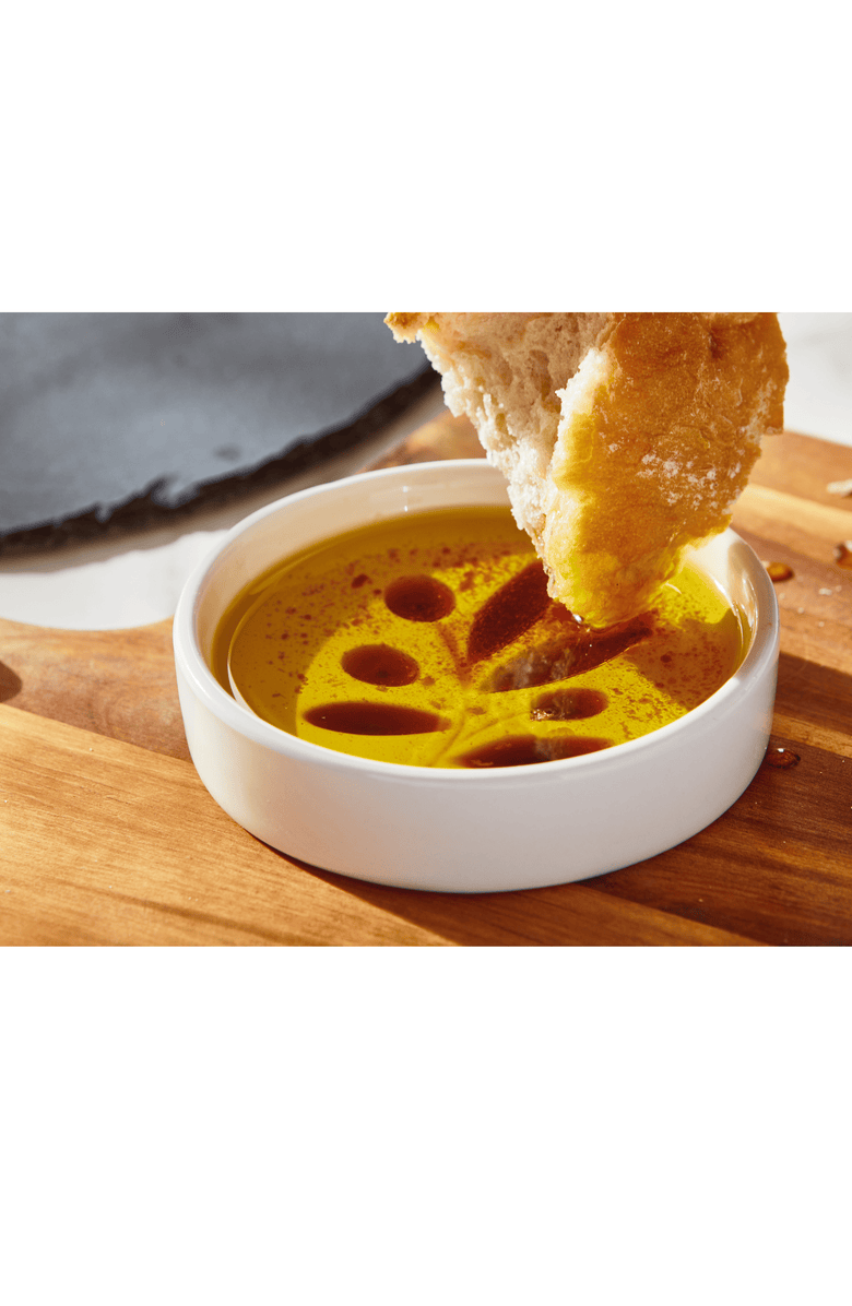 tag Olive Branch Oil & Vinegar Dipping Dish White Earthenware Everyday, Alternate, color, White