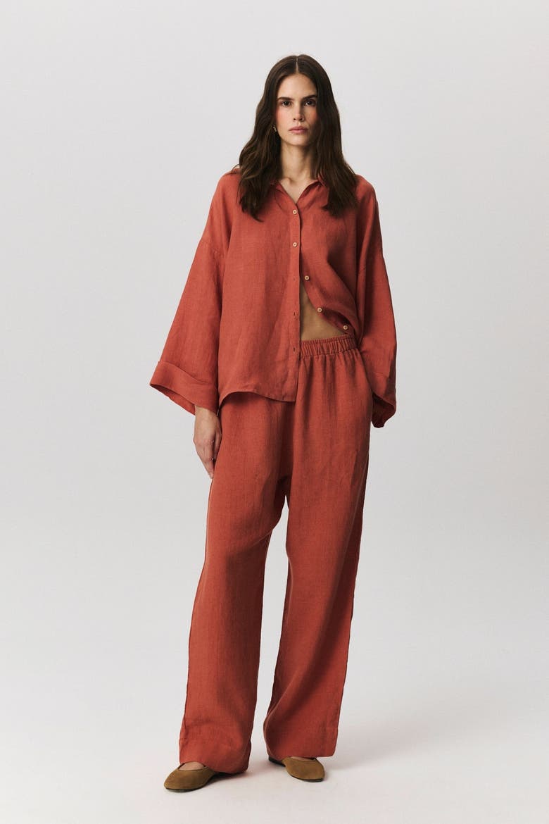 Flora Pants, Alternate, color, Orange