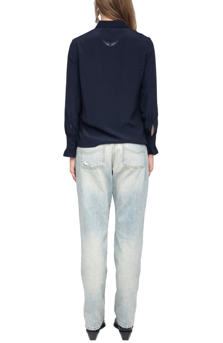 Zadig & Voltaire Thely Frill Button-Up Shirt Shirt, Alternate, color, 