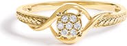 Haus of Brilliance 10K Yellow Gold Diamond Cluster Twisted Promise Ring