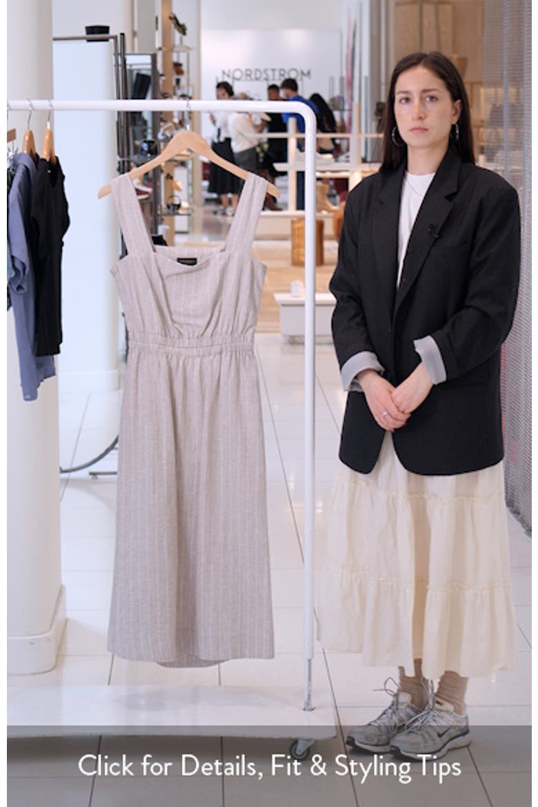 Stripe Linen Blend Midi Dress video
