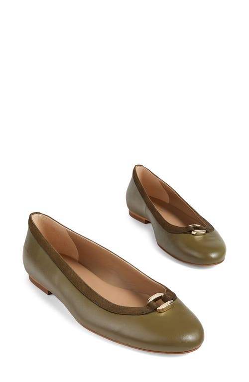 Lk Bennett Dollie Round Toe Suede Ballet Flat In Brown