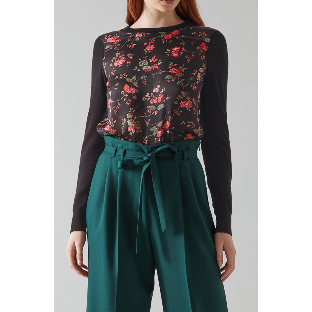 Lk Bennett Cyrus Long Sleeve Merino Wool Sweater In Multi
