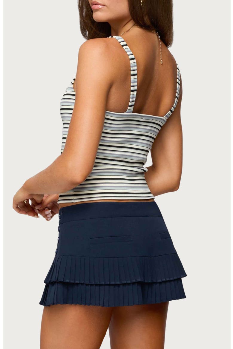 Adelia Stripe Ruched Crop Camisole, Alternate, color, BLACK-AND-WHITE