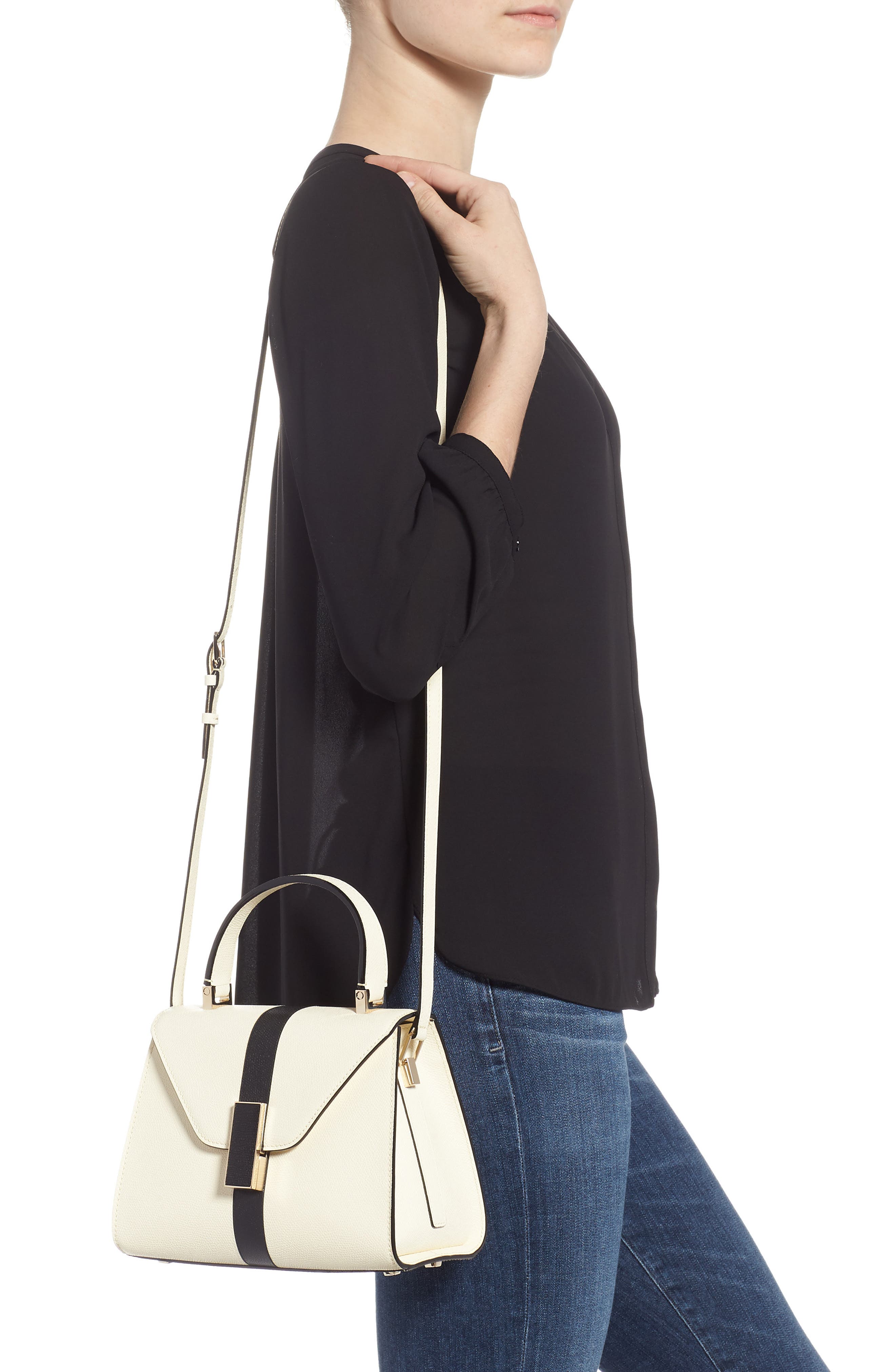 Valextra Mini Iside Top Handle Bag, Alternate, color, 