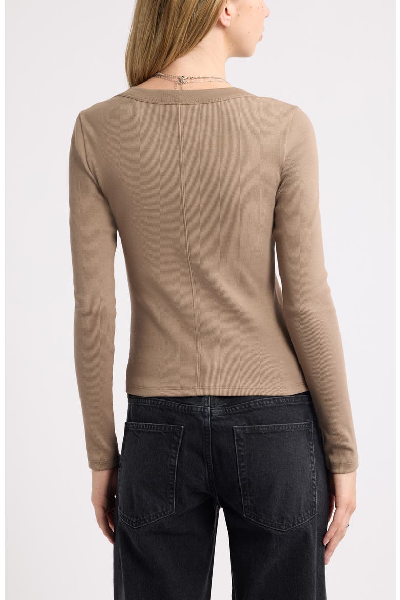 Heavy Rib Long Sleeve Henley, Alternate, color, TAN FOSSIL