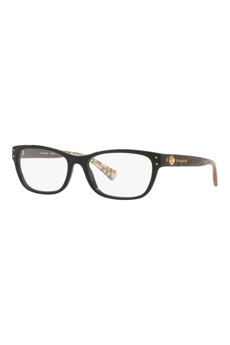 53mm Rectangular Optical Glasses, Alternate, color, BLACK