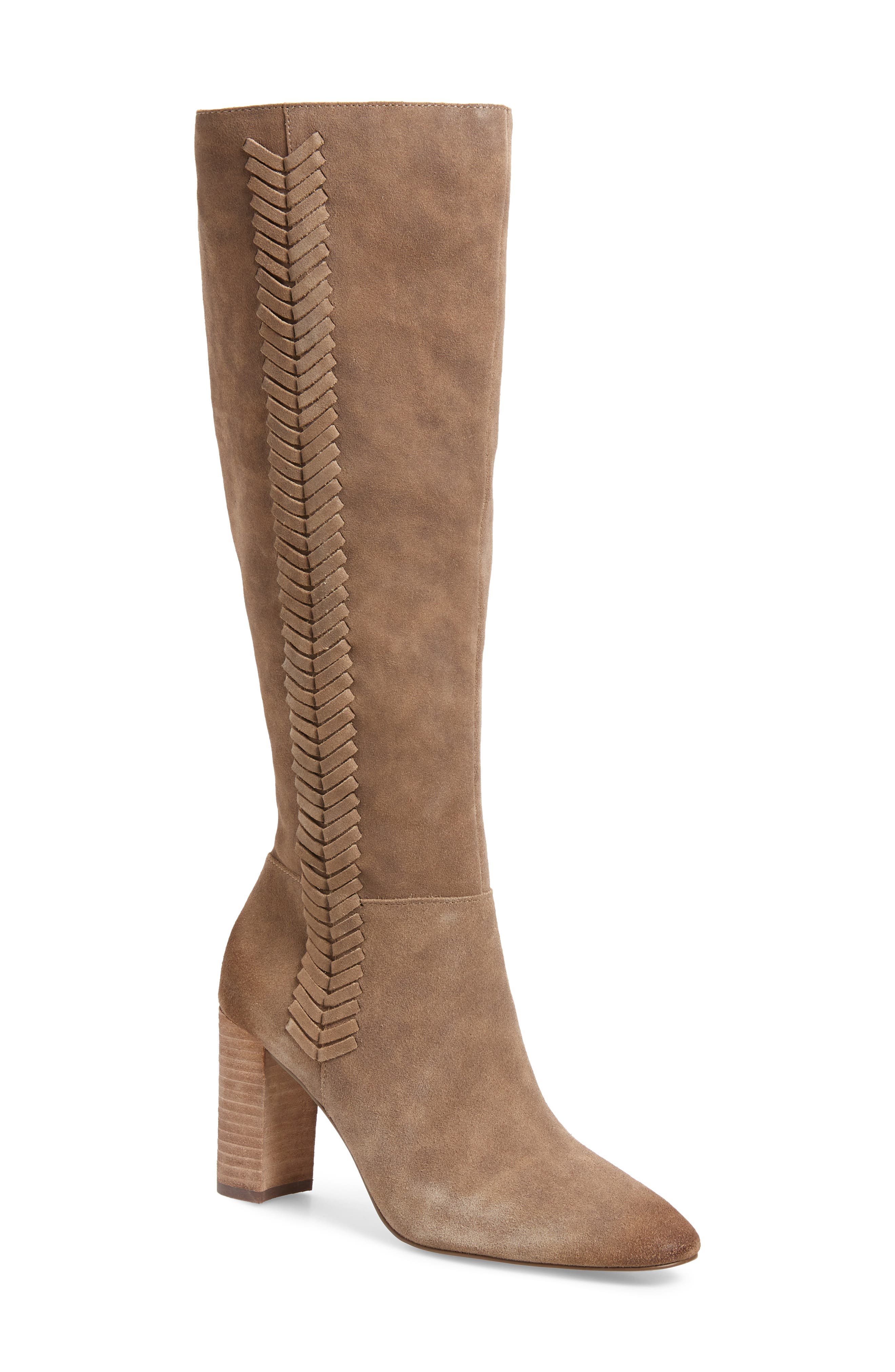 Benedict Knee High Boot, Main, color, TAUPE SUEDE