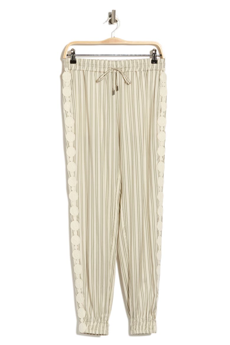 Striped Tapered Trousers, Main, color, KHAKI