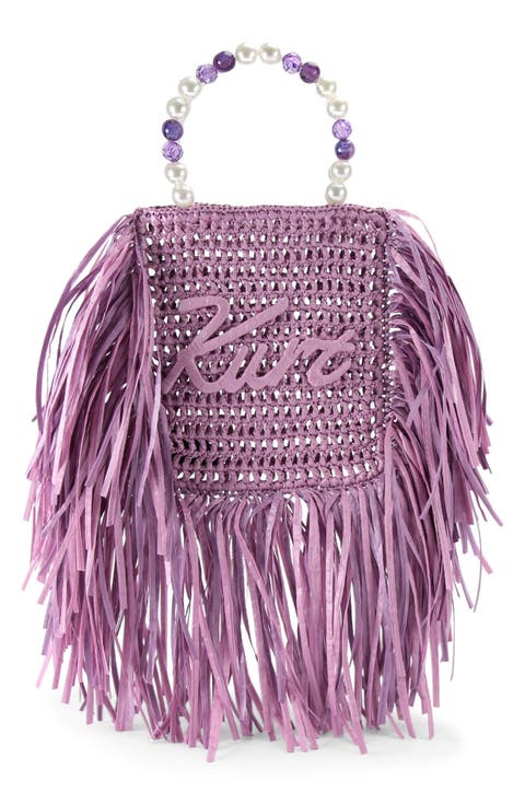 Mini Raffia Fringe Tote