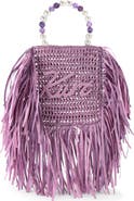 Kurt Geiger London Mini Raffia Fringe Tote