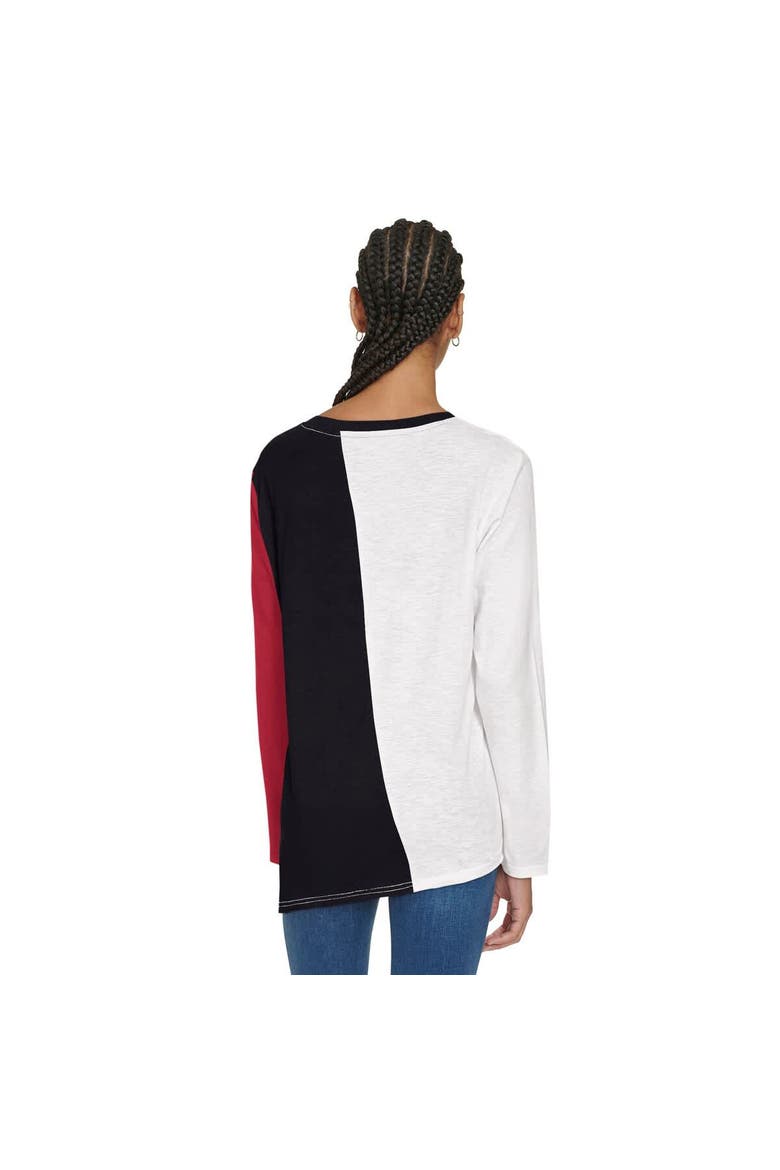 Women's Tommy Jeans White/Black Miami Heat Amelia Color Blocked Long Sleeve T-Shirt, Alternate, color, White
