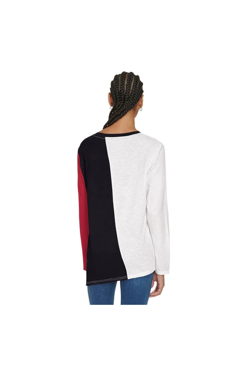 TOMMY JEANS Women's Tommy Jeans White/Black Miami Heat Amelia Color Blocked Long Sleeve T-Shirt, Alternate, color, White