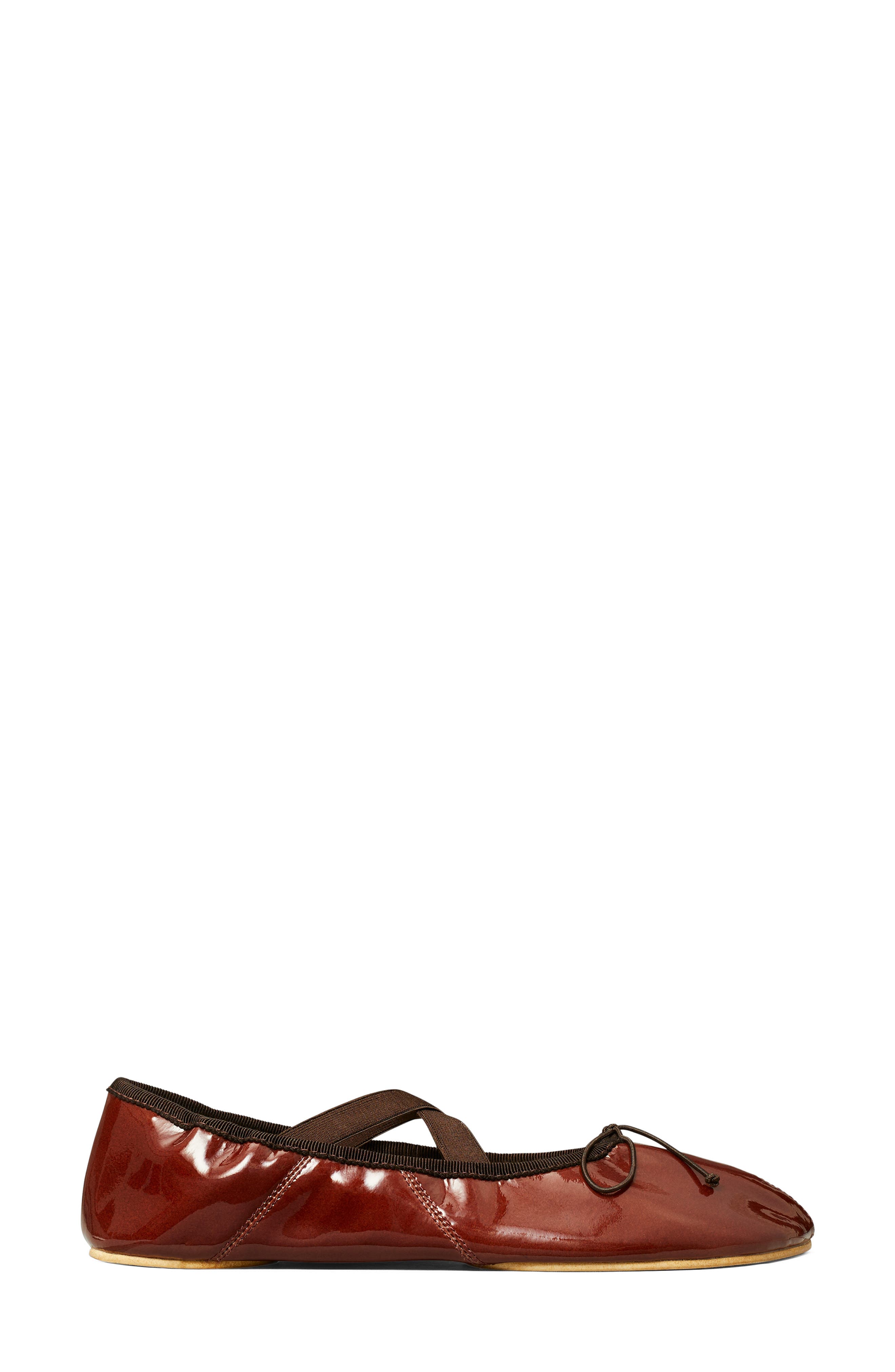 Peep Toe Mary Jane Ballet Flat, Alternate, color, RUSSET BROWN